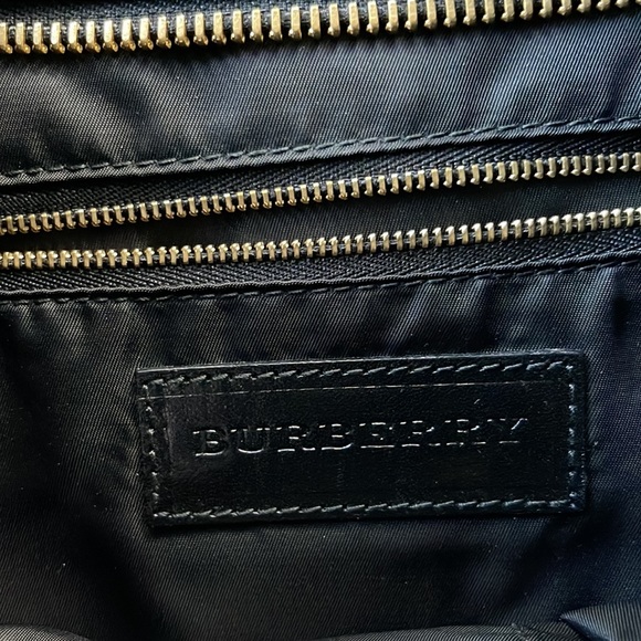 Rare Authentic Vintage Burberry White/Black/Gray Nylon Nova Check Hobo - Picture 5 of 12